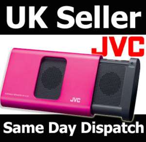 NEW PINK JVC SLIDING PORTABLE iPOD  PLAYER SPEAKERS  