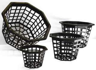 Black Plastic Octagonal Orchid Net Baskets   Orchid Supplies  