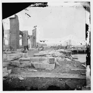  Civil War Reprint Norfolk, Va. Ruined buildings at Navy 