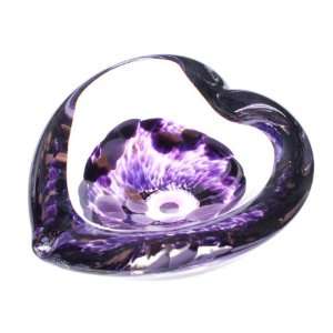    Caithness Mini Heart Bowl Purple Glass Paperweight