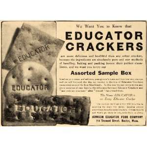  1910 Ad Johnson Educator Crackers Boston Massachusetts 