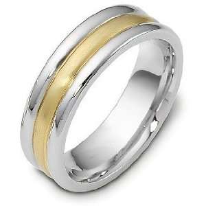   Comfort Fit 7mm Platinum and 18 Karat Gold Wedding Band Ring   11.5