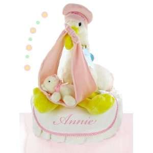  Stork Nest Diaper Cake   Girl Baby