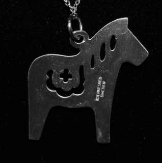 Vintage R Tennesmmed Pewter Horse Necklace From Sweden  