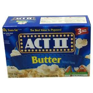 Act II Butter Natural Flavor Popcorn 3 pk 8.25 oz  Grocery 