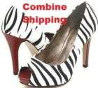 Zebra Platform High Heel Dress Pump Women Shoes Sz 6.5