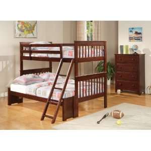 Twin Over Full Bunk Bed In Cappuccino Finish 
