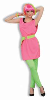 80s Neon Pink Tunic for Womens Halloween Costume  