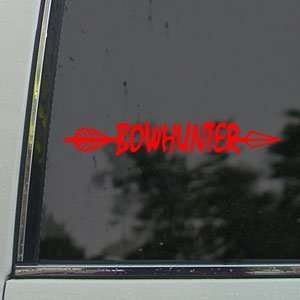  BowHunter Red Decal Bow Deer Hunter Hunting Car Red 