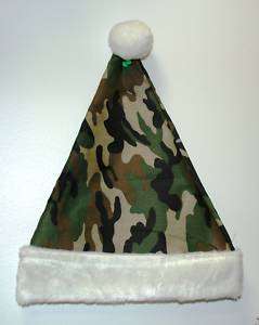 Camo, Camouflage, Hunting, Army, Christmas Santa Hat  