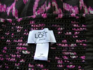 ANN TAYLOR LOFT Petite Brown Pink Ikat Cotton Print Halter Dress Size 
