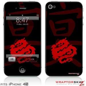  iPhone 4S Skin Oriental Dragon Red on Black by 