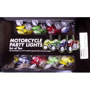  MOTORCYCLE PARTY LIGHTS Set of 10 Lights Patio, Lawn 