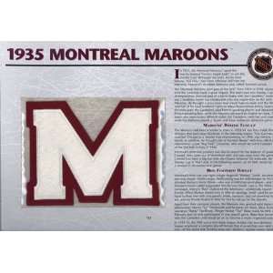  NHL 1935 Montreal Maroons Official Patch on Team History 