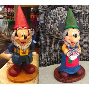 Disney Mickey and Minnie Mouse Gnome Garden Figurine Figure Statue Set 