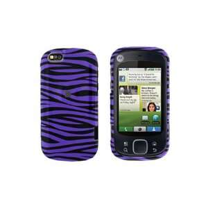  Motorola CLIQ XT Graphic Case   Purple/Black Zebra Cell 