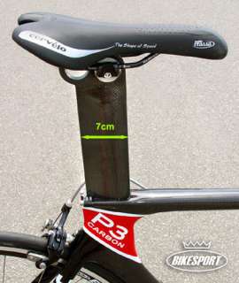 Early version seatpost with flush leading edge and reduced effective 