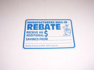 LIONEL KIDDIE CITY TOY STORE IN STORE REBATE SIGN CARD  