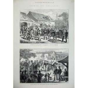  1877 Hungary Honveds Hussar Barracks War Austrian Art