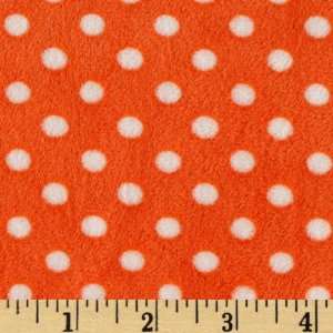  60 Wide Minky Polka Cuddle Orange Fabric By The Yard 