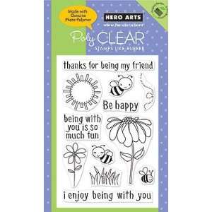  Be Happy   Clear Rubber Stamps Arts, Crafts & Sewing