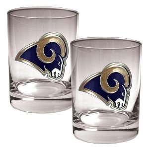  St. Louis Rams NFL 2pc Rocks Glass Set   Primary logo 