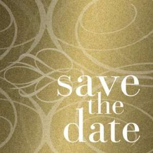  Gold Shimmer Save the Date Swirls Postage Stamps Office 