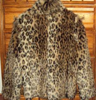 Gorgeous ALFANI animal CHEETAH LEOPARD jacket/coat Faux Fur Medium 
