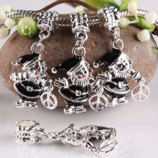 TypeEnamel Santa Claus Charm Beads Fit European Style Bracelet