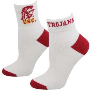  NCAA USC Trojans Womens Roll Down Socks   White Sports 