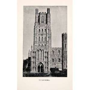  1902 Print Ely Cathedral Cambridgeshire England Church 