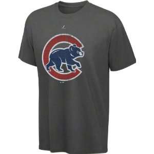   Cubs Heathered Charcoal Majestic Two Bagger T Shirt
