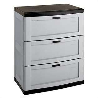 Suncast 3 Drawer Utility Storage Cabinet   Color Grey 