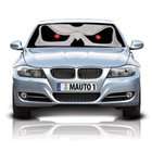 mAuto Distribution Blue Eyes Car Sun Shade, Reversible in Silver 24 x 
