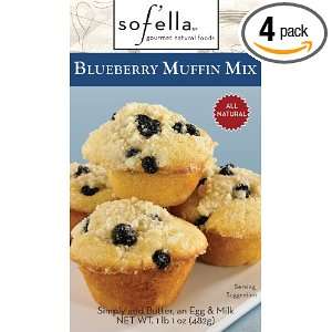 Sof Ella Blueberry Muffin Mix, 17 Ounce (Pack of 4)  