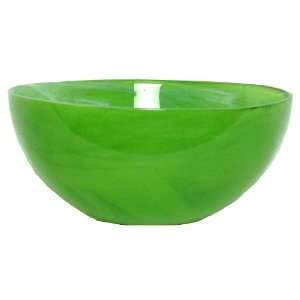   Art Glass Large Lime Green Salad Bowl 11.5D, 5H
