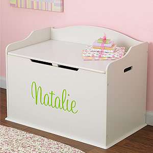 PersonalizationMall Personalized Wooden Toy Box   White at  