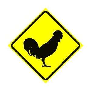  ROOSTER XING sign * street cartoon SO CUTE