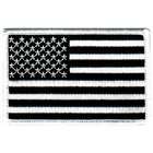 Iron On Patch AMERICAN FLAG   BLACK/WHITE