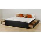 pre pac Furniture By Prepac Black King Mates Platform Storage Bed with 