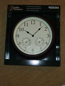 Garden treasures indoor outdoor clock with thermometer/ hygrometer 