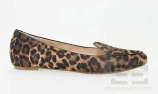 Aperlai Paris Brown Leopard Ponyhair Loafers Size 40 NEW  