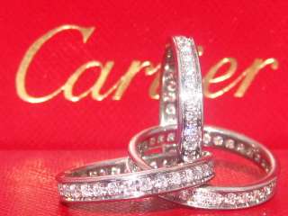 CARTIER 18K WHITE GOLD DIAMOND ROLLING TRINITY RING BAND SIZE 52 6 