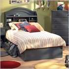   Breeze Kids Twin Bookcase Storage Bed Set in Antique Blue Finish