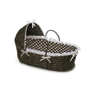 Baby Moses Badger Basket Baby Bassinet with Hood and Bedding Espresso 