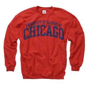  Illinois Chicago Flames Red Arch Crewneck Sweatshirt 