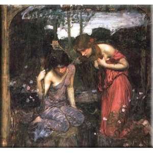  Head of Orpheus 30x28 Streched Canvas Art by Waterhouse, John William