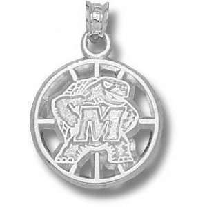 com Maryland Terrapins Solid Sterling Silver M Pierced Basketball 