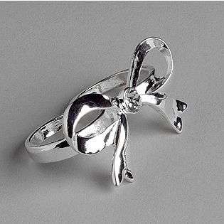 Two Finger Bow Ring in Silvertone  Bongo Jewelry Fashion Jewelry Rings 