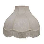 Essential Home Lamp Shade Jacquard Fringe Scalloped 
